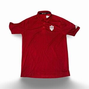 adidas Indiana Hoosiers Polo Shirt Mens M Red Short Sleeve Golf College